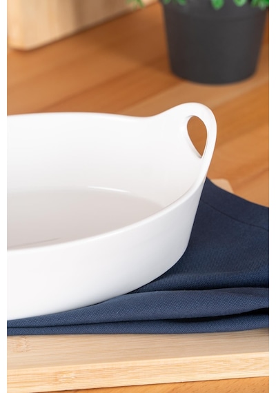 Acar Bianco Perla Oval Kulplu Kase - 26 Cm