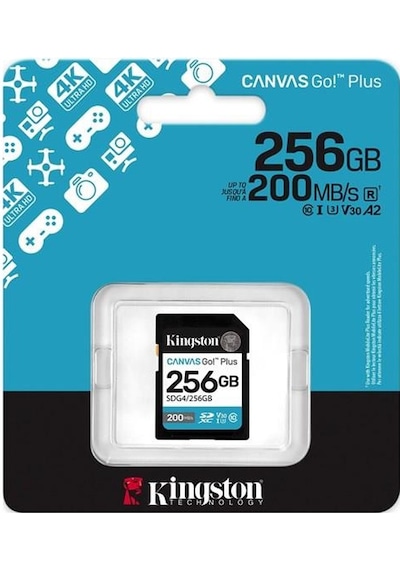 Kıngston 256gb Canvas Go+ Sdg4/256gb Sdhc Hafıza Kartı
