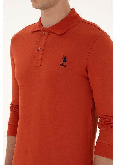 U.S. Polo Assn. Erkek Regular Fit Polo Yaka Kiremit Basic Sweatshirt 50307757-VR031