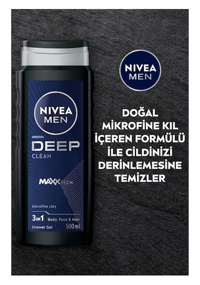 Nivea Men Deep Dimension Clean Erkek Duş Jeli 500 ML