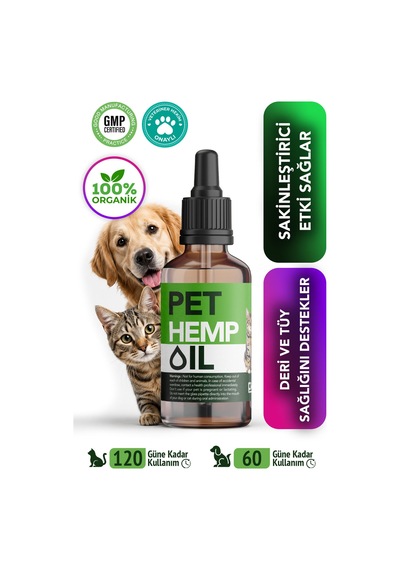 Kenevir Yağı - Kedi Köpek Sakinleştirici - Stres, Artrit, Nöbet, İştah, Uyku Takviyesi