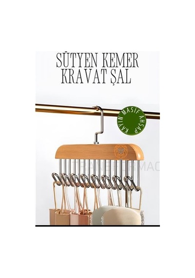 Dolap İçi Askı Sütyen Şal Kravat Kemer Çanta 720103 Kahverengi