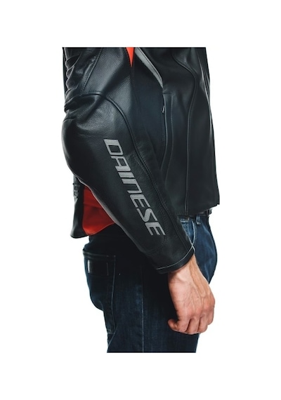 Dainese Daınese Ceket Racıng 4 Leather Jacket/black/fluo-red - 48