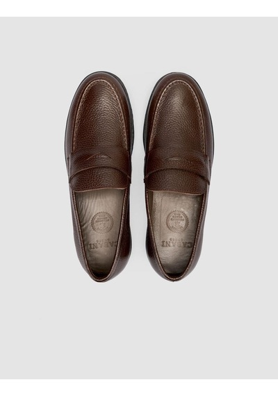 Cabani Atria %100 Hakiki Deri Koyu Kahverengi Düz Erkek Loafer