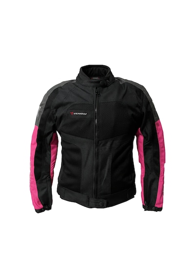 Motosiklet Kadın Mont 4 Mevsim Dynamic Siyah-pembe Motorcu Montu