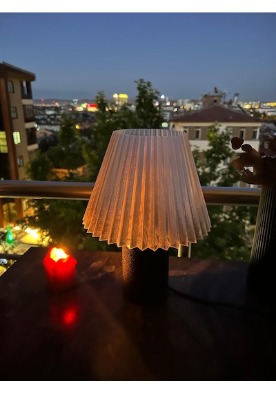 Dekoratif Elektrikli Masa Lambası-gece Lambası Siyah