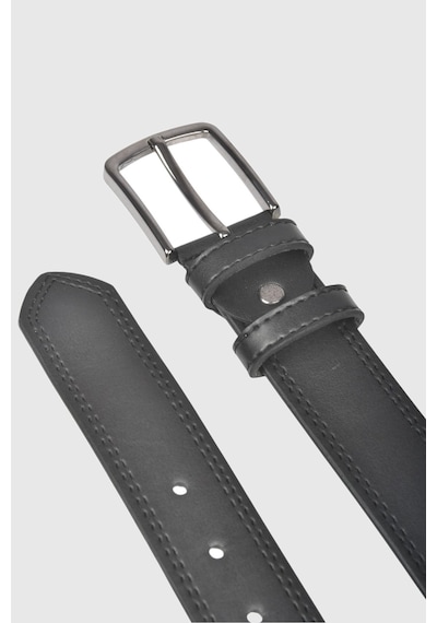 Deepsea Erkek Siyah 4 Cm Yanları Dikişli Suni Deri Spor Kemer 2402642 Siyah