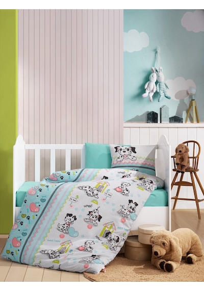 Cotton Box Flanel Bebek Nevresim Takımı Dalmaçyalı Mint