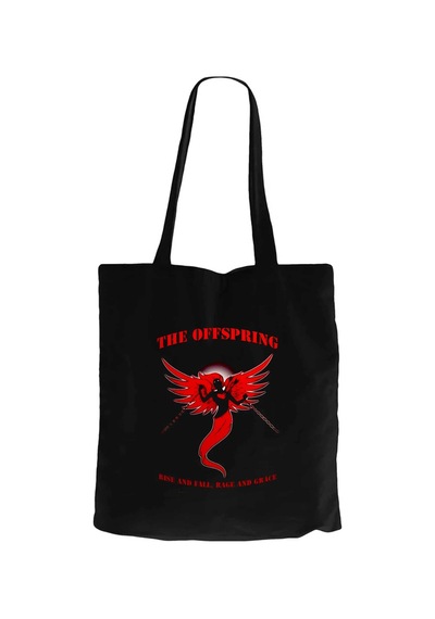 The Offspring Rise And Fall Siyah Fermuarlı Bez Çanta Gabardin