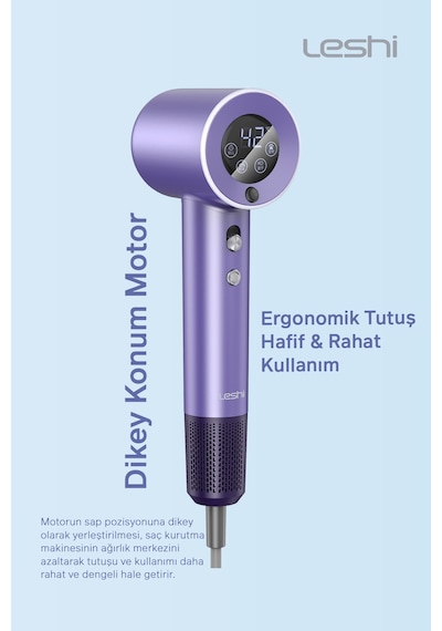 Akıllı-negatif İonizerli Saç Kurutma Makinesi-4 Mod Isı Ayarlı, Dijital Isı Göstergeli, Led Işıklı