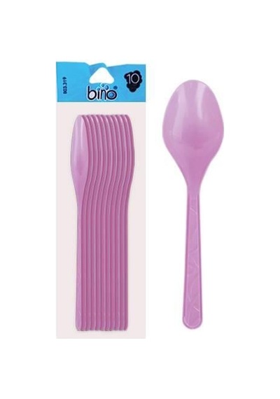 319 Plastik Büyük Renkli Kaşık 10lu
