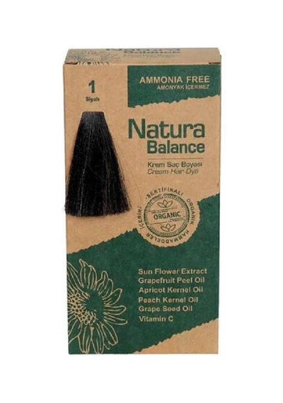 Natura Balance Organik Krem Saç Boyası 60 Ml - 1 Siyah