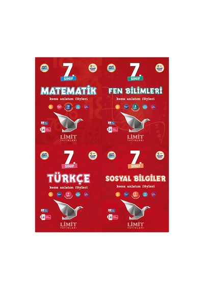 Limit 2027 7. Sınıf Matematik + Fen Bilimleri + Türkçe + Sosyal Bilgiler Konu Anlatım Föyleri Seti 4 Kitap Maarif Model
