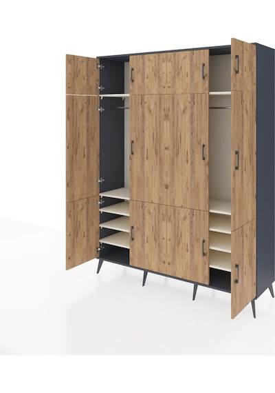 Hyperion Gardrop 10 Raflı 12 Kapaklı 2 Askılı 176x44x221 Antrasit-çam/aytaşı Çam/aytaşı Hyperion Gardrop 10 Raflı 12 Kapaklı 2 Askılı 176x44x221 Antrasit-çam/aytaşı Çam/aytaşı