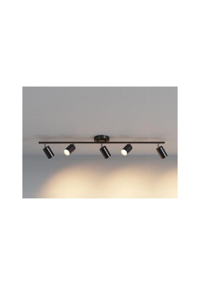Beşli Led Spot Led Avize Hareketli Başlık Pa Na So Nic Gün Işığı Ampullü Siyah
