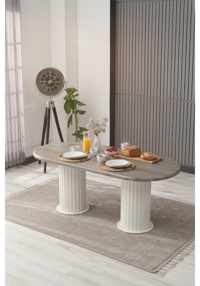 Aura Bohem 90x180 Mdf Mebran Masa Masa Fiyatıdır Gri/beyaz Gri/beyaz