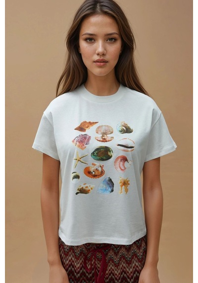 Hiccup Baskı Detaylı Regular Fit Bisiklet Yakalı %100 Pamuklu T-shirt Çok Renkli 02