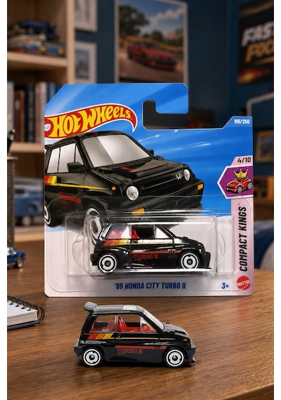 Hot Wheels '85 Honda City Turbo Iı - Compact Kings Özel Seri Metal Oyuncak Araba Siyah
