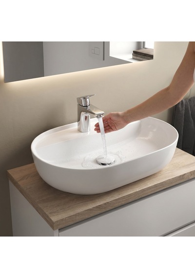 Dura Bagno Dream Çanak Lavabo 60x40 Cm, Batarya Delikli, Tezgah Üstü, Beyaz 5840