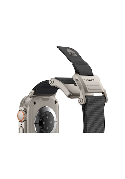 Watch 42mm Uyumlu Mohseven İwatch Mecha Sport Hasır Kordon Titanyum-gri