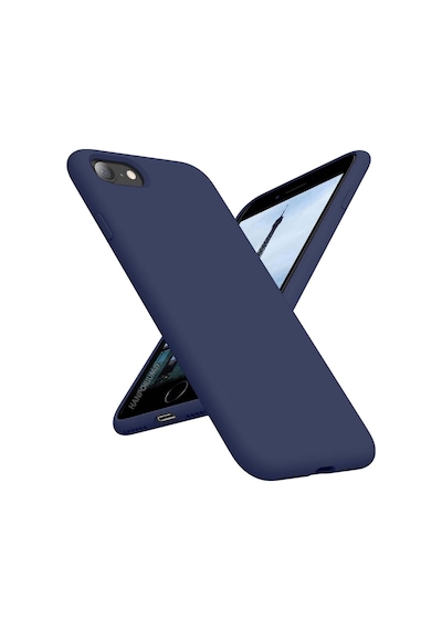 Apple iPhone Uyumlu 8  Silikon Kılıf - Pastel Renk Tonu Kamera Korumalı Esnek Kapak - Lacivert