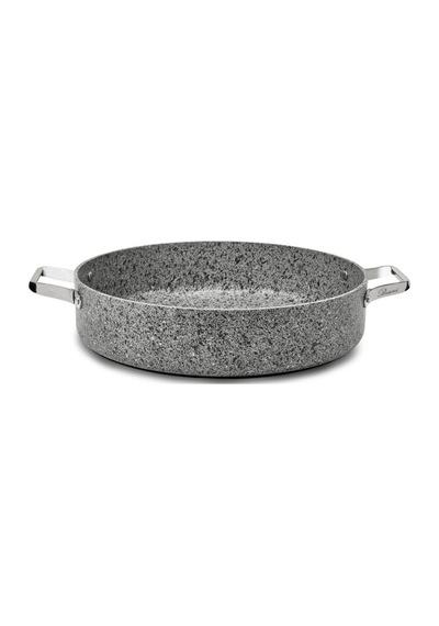 Brioni Stone-age 34cm Çizilmez Yanmaz Yapışmaz İndüskiyonlu Basık Tencere Gri
