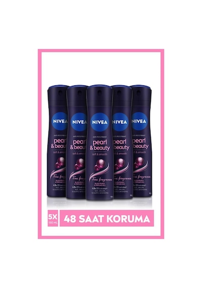 Nivea Kadın Sprey Deodorant Pearl&Beauty Fine Fragrances 48 Saat Perspirant Koruma 5 x 150 ML