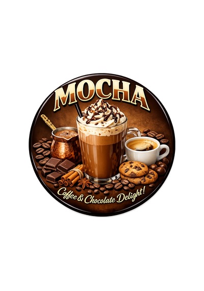 Mayeka Mocha Temalı Cafeler Kahveciler Baristalar İçin Ahşap Duvar Kapı Dekoratif Süs Tablo 12