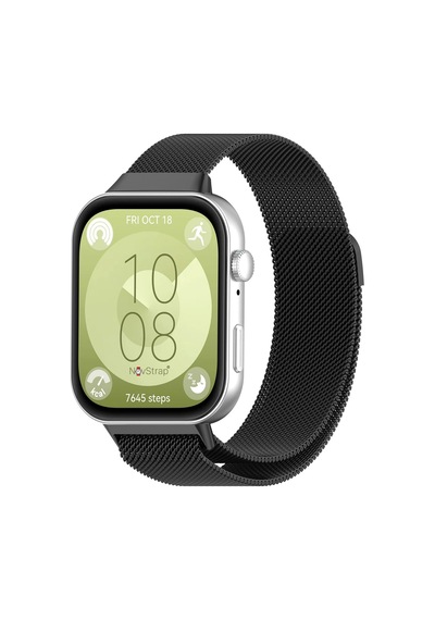 Novstrap Huawei Watch Fit 3 İle Uyumlu Kordon Kayış Metal Hasır Örgü Çelik Kordon