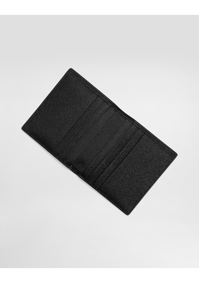 Dolce & Gabbana Dauphine Folding Cardholder Made Of Embossed Calfskin Siyah