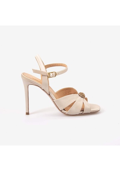 Hawen Angels Kadın Zarif Bilekten Bantlı Saten 12,5cm İnce Topuklu Gece & Abiye Ayakkabı 6564-249-v1 Ten Rengi
