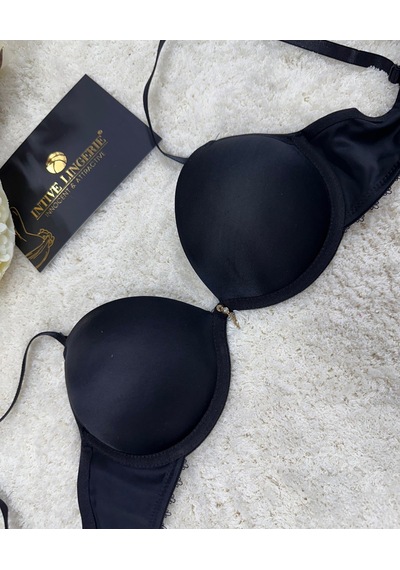 Le Jardin Fleur Basic Push-up Aksesuar Detaylı Sütyen-7055 Siyah