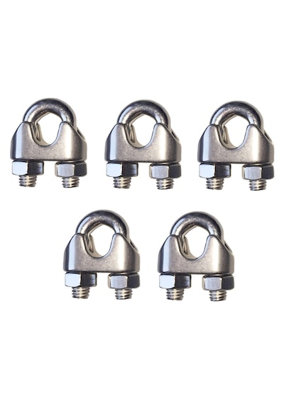 5'li Paslanmaz Krom Klemens. 10mm. Halat Sıkıcı Klemens