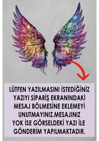 Kişiye Özel Yazılı Led Işıklı Tablo Epoksi Cam Tablo Violet Mor Melek Kanadı Beyaz - 745869364 Beyaz