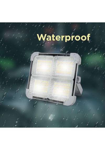 Lexroo Seyyar Solar Led Projektör Gri Renk Cata 200w Güneş Enerjili Portatif Led Işık Taşınabilir