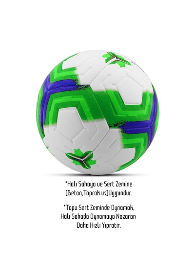 Telvesse Futbol Topu Premiera Sert Zemin Halı Saha Futbol Topu Hibrit Yeşil No:5 Yeşil