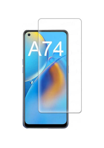 Ekılıf - Oppo A74 4g Uyumlu - Ekran Koruyucu Maxi Glass Temperli Cam - Şeffaf