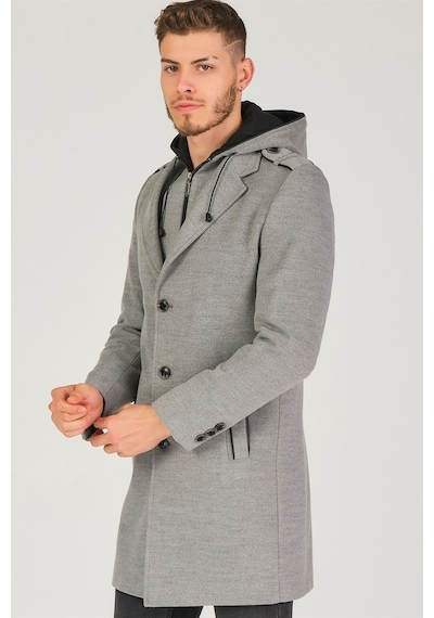 Plt8406 Dewberry Erkek Palto-Gri