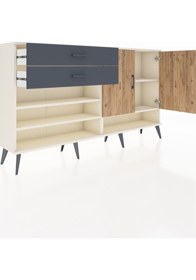 Arges Konsol 4 Raflı 2 Çekmeceli 2 Kapaklı 176x30x99 Aytaşı-çam/a Aytaşı-çam/antrasit Arges Konsol 4 Raflı 2 Çekmeceli 2 Kapaklı 176x30x99 Aytaşı-çam/a Aytaşı-çam/antrasit