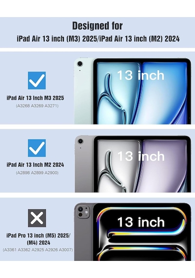 Apple Uyumlu iPad Air 13 İnç M3/m2 2025/2024 Katlanabilir Standlı Tablet Kılıf Kapaklı Kılıf