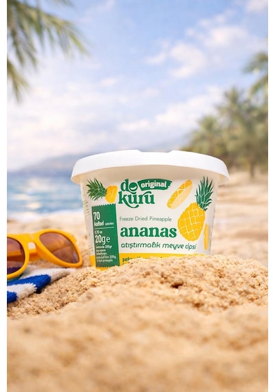 Dokuru Ananas Kuru Meyve Cipsi - Dondurularak Kurutulmuş Freeze Dried Çıtır Ananas 15 G