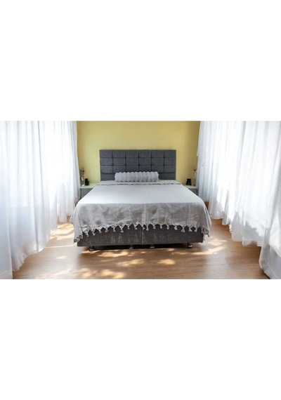 Çift Kişilik Pike 200x230cm, Gri, %100 Pamuk, Yumuşak Dokulu, Hann Yalın Gri