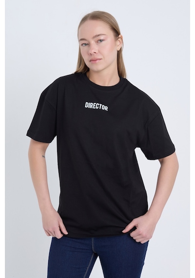 Velvoria Unisex Oversize Siyah Director T-shirt