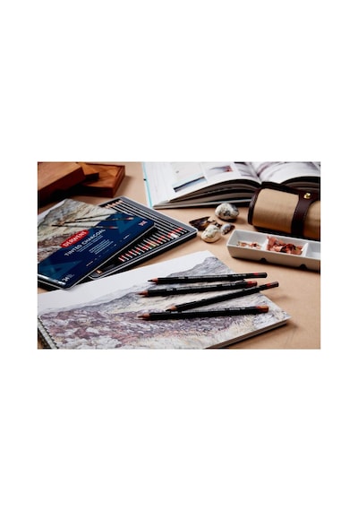Derwent Tinted Charcoal Renkli Kömür Füzen Kalem Tc21 White Genel