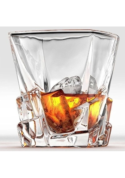 2 Adet Premium Kristal Kesim Viski Bardağı - 300 Ml El Yapımı Bourbon Ve Kokteyl Kadehi Şeffaf