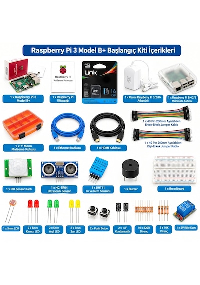 Raspberry Pi 3 B+ Model Süper Başlangıç Seti