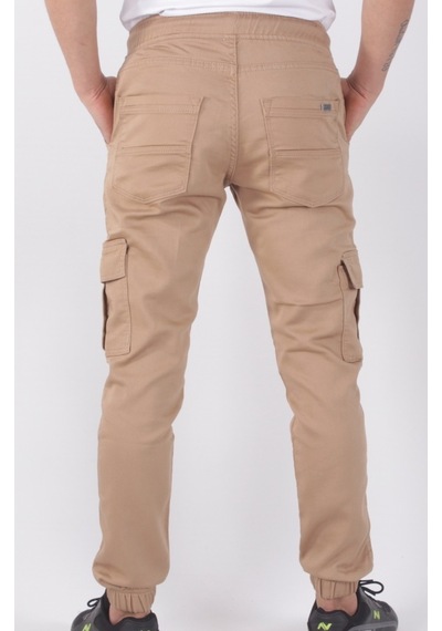 Black Steel Kargo Cepli Lastikli Erkek Pantolon-19000 (546193372) Vizon