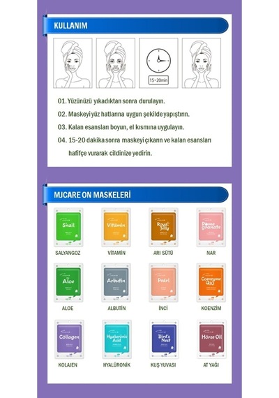 Mjcare On Collagen Mask - Kolajen Özlü Yüz Maskesi