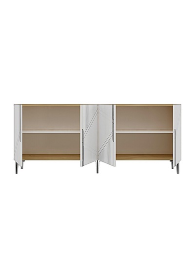 Ka1828dbs Evva Konsol Ve Tv Sehpası Safirmeşe-beyaz-sılver 180cm Safirmeşe - Beyaz - Gümüş