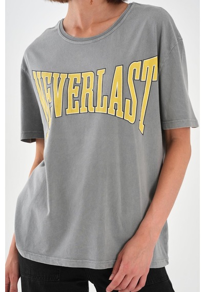 Alexandergardı Baskılı Antrasit Basic T-shirt Gri